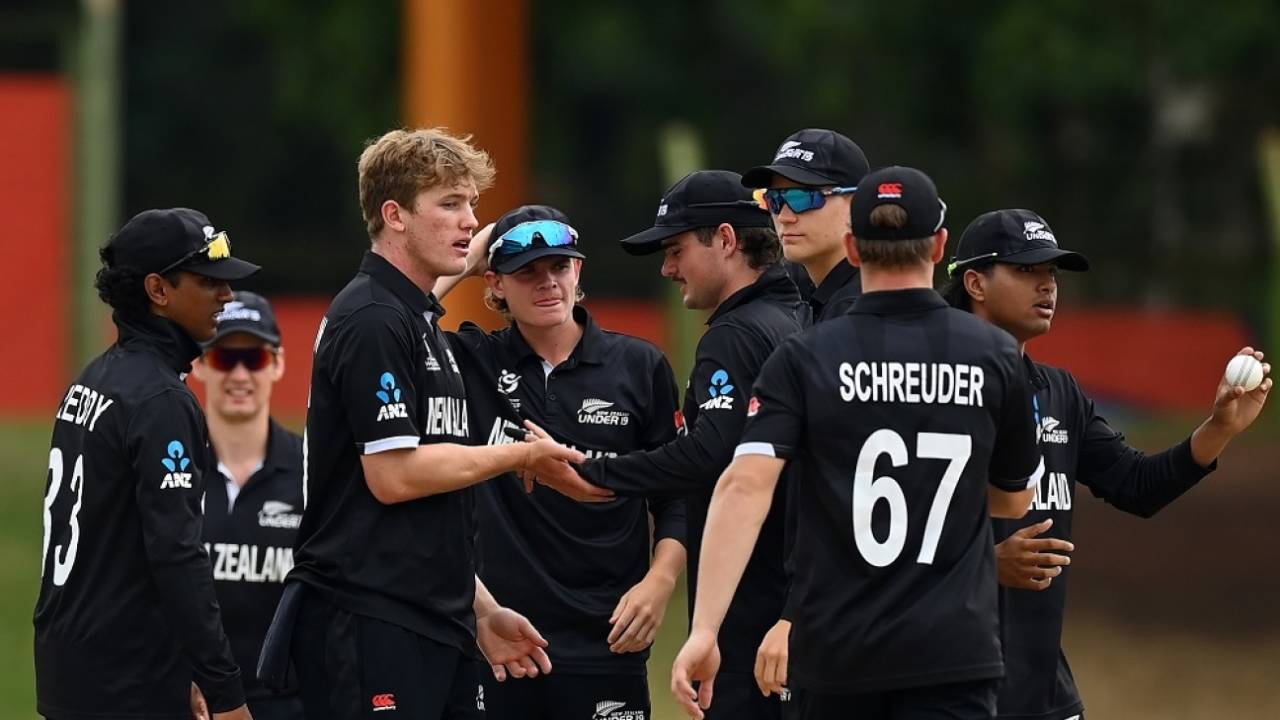 Oscar Jackson got an early breakthrough against Ireland U-19, New Zealand U-19 vs Ireland U-19, ICC Men's U-19 World Cup, Bloemfontein, February 3, 2024