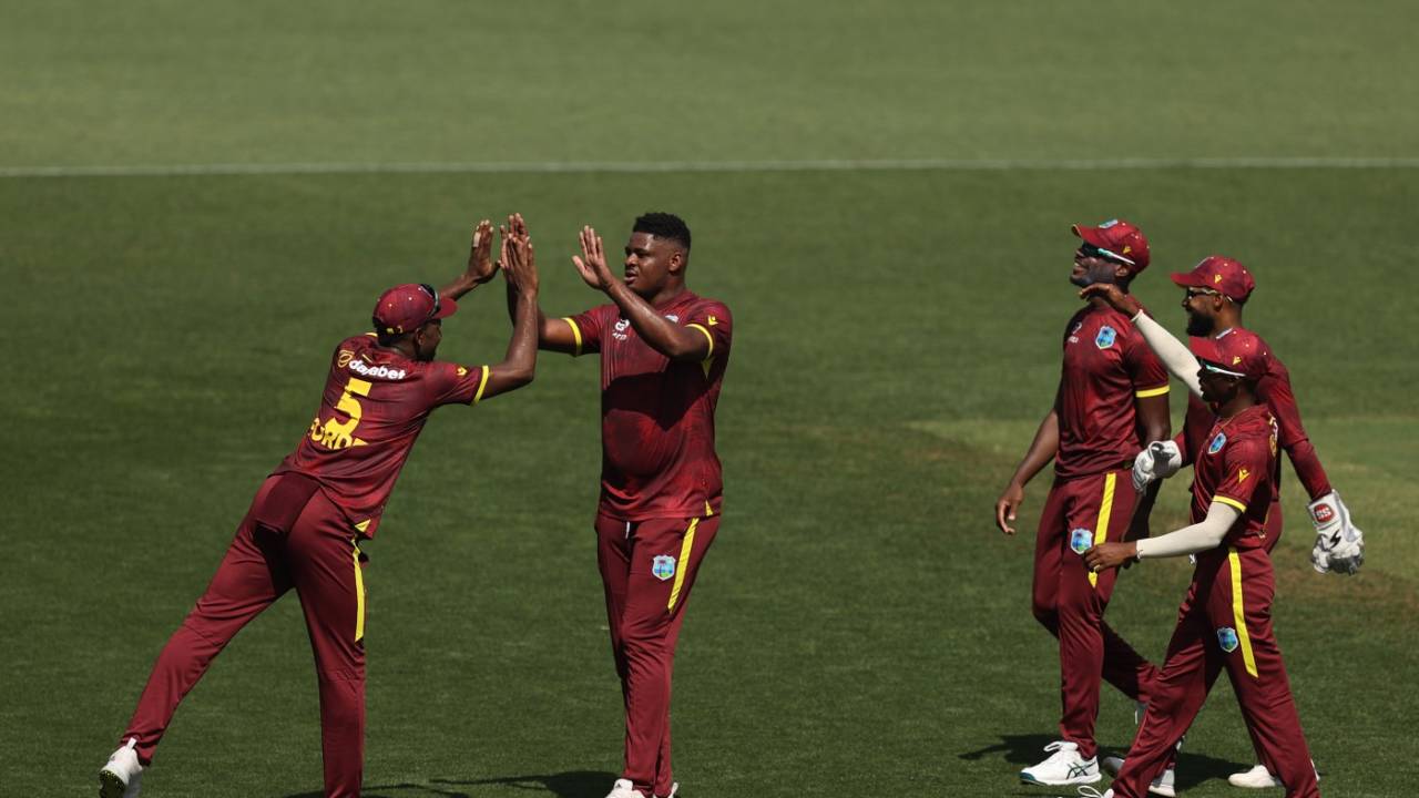 Oshane Thomas celebrates the wicket of Cameron Green, Australia vs West Indies, 2nd ODI, Sydney, February 04, 2024