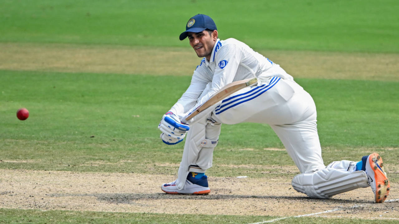 Shubman Gill sweeps a full toss, India vs England, 2nd Test, Visakhapatnam, 3rd day, February 4, 2024