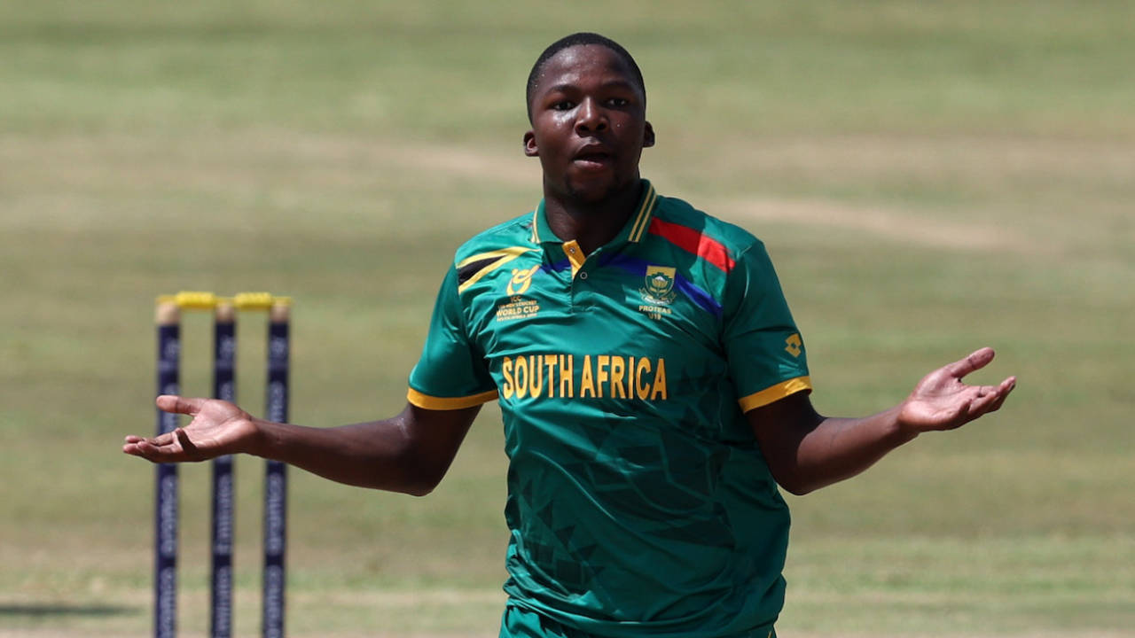 Kwena Maphaka has 25 wickets across two editions of the Under-19 World Cup already&nbsp;&nbsp;&bull;&nbsp;&nbsp;ICC/Getty Images
