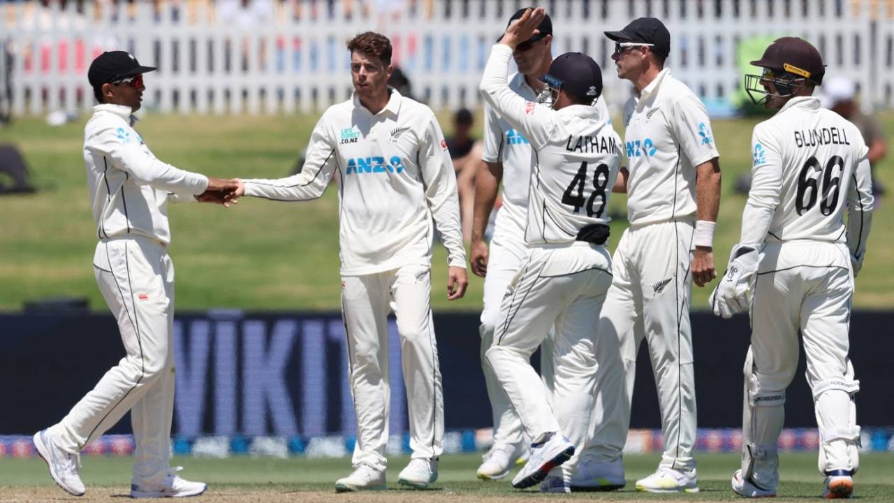 Mitchell Santner got good purchase and picked the wicket of Clyde Fortuin, New Zealand vs South Africa, 1st Test, Mount Maunganui, 3rd day, February 6, 2024