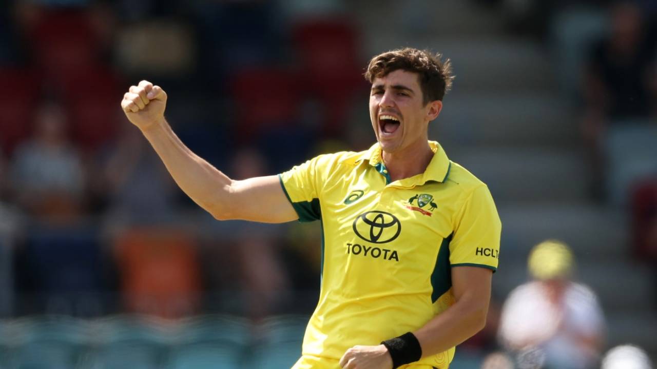 Sean Abbott celebrates a wicket, Australia vs West Indies, 3rd ODI, Canberra, February 6, 2024