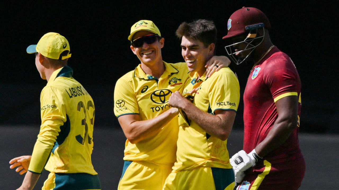 Xavier Bartlett finished with his second four-wicket haul in two matches, Australia vs West Indies, 3rd ODI, Canberra, February 6, 2024