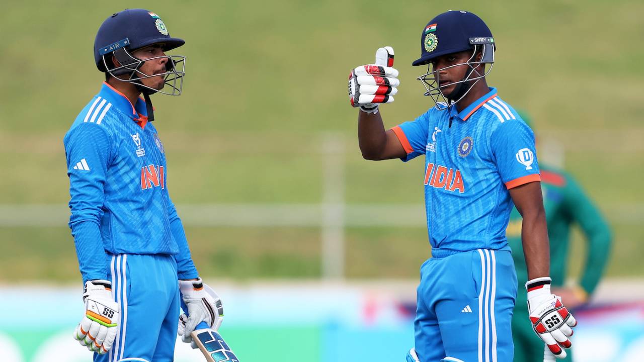 Uday Saharan and Sachin Dhas put on a crucial 171 for the fifth wicket, South Africa vs India, 1st semi-final, Under-19 World Cup, Benoni, February 6, 2024