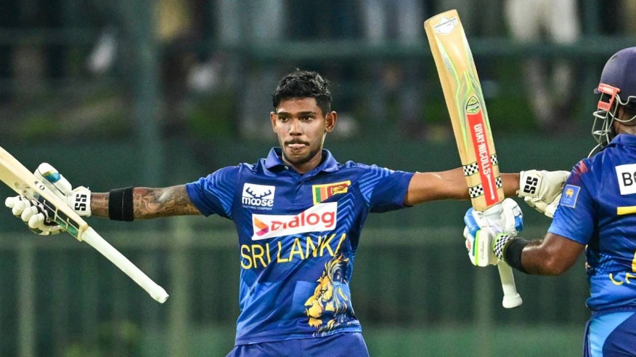 Pathum Nissanka became the first Sri Lankan to hit an ODI double-century&nbsp;&nbsp;&bull;&nbsp;&nbsp;AFP/Getty Images