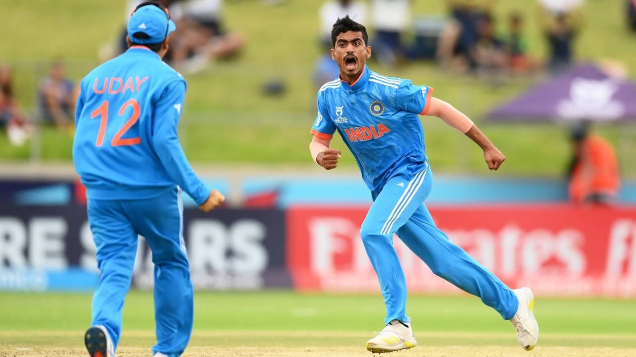 Naman Tiwari struck twice in consecutive overs, Australia vs India, final, Benoni, Under-19 World Cup, February 11, 2024