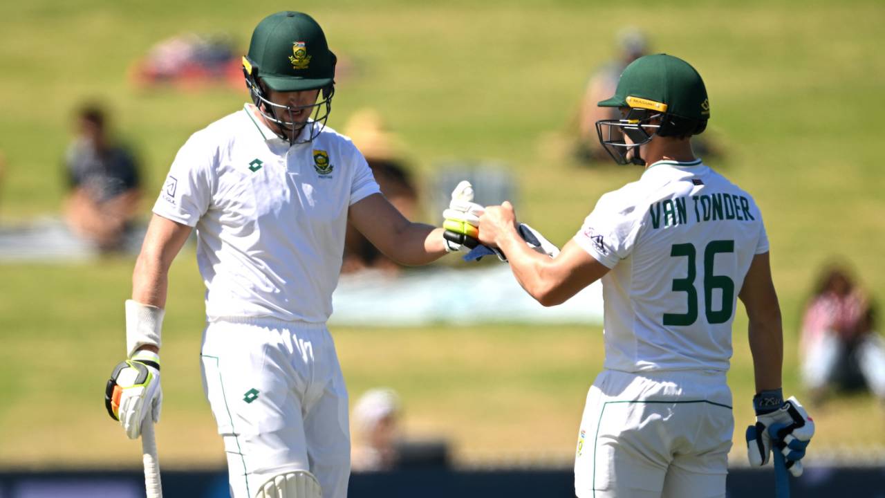 Neil Brand and Raynard van Tonder put on 36 off 67 balls for the second wicket, New Zealand vs South Africa, 2nd Test, Hamilton, 1st day, February 13, 2024