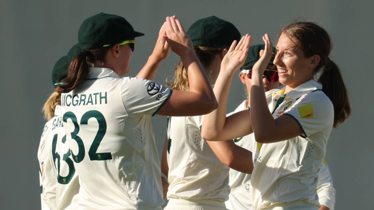Darcie Brown picked up Laura Wolvaardt, Australia vs South Africa, Women's Test, WACA Ground, Perth, February 16, 2024