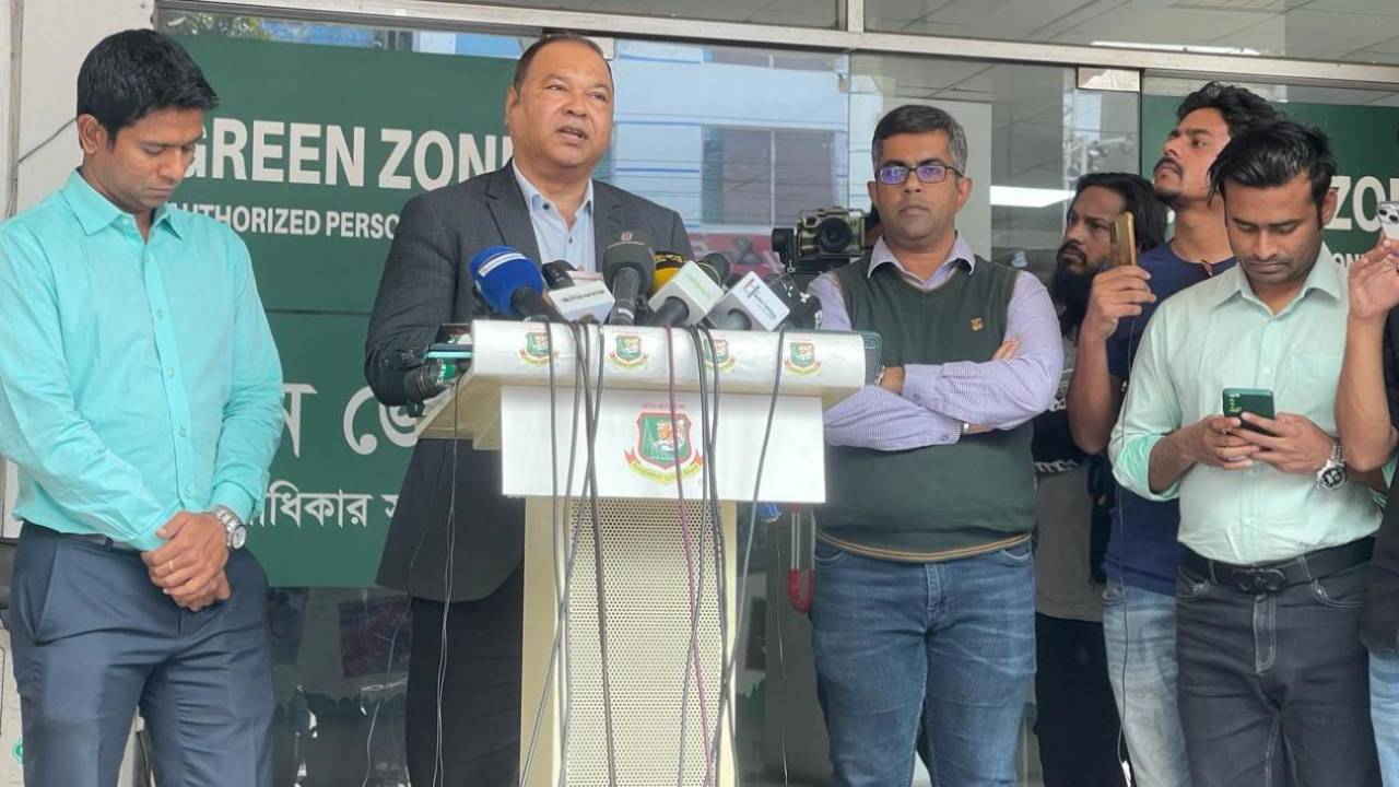 Gazi Ashraf Hossain addresses a press conference, Dhaka, February 13, 2024