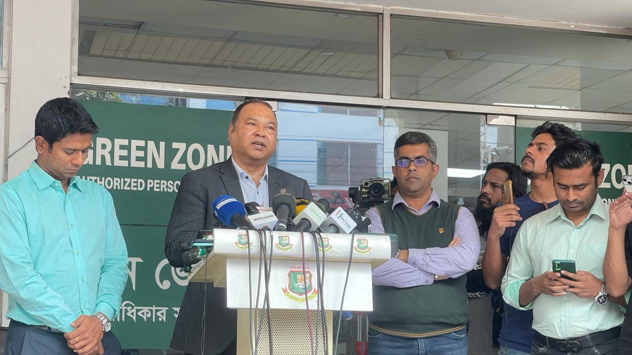 Gazi Ashraf Hossain addresses a press conference, Dhaka, February 13, 2024
