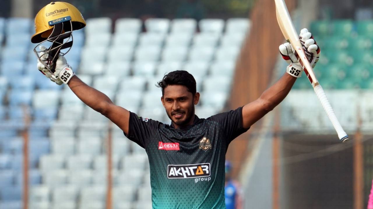 Tanzid Hasan scored his first T20 century - 116 off 65 vs Khulna Tigers, Chattogram Challengers vs Khulna Tigers, BPL 2024, Chattogram, February 20, 2024