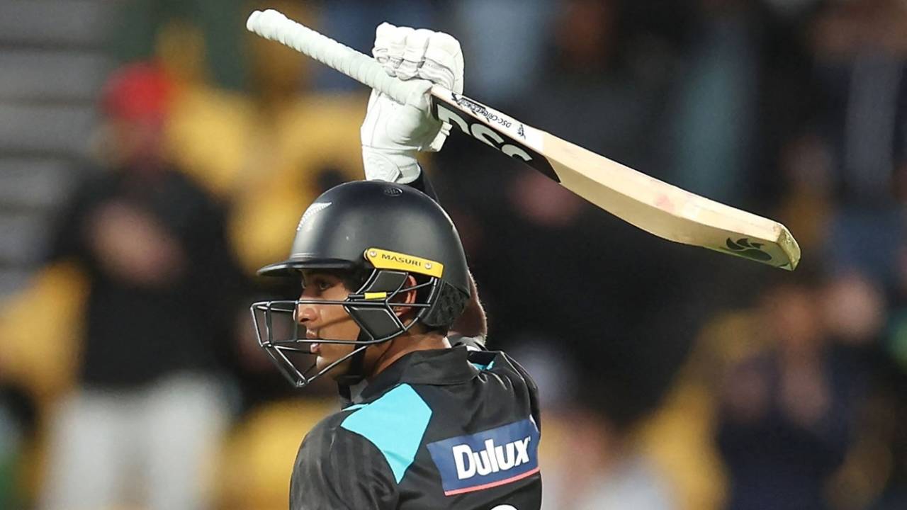 Rachin Ravindra notched up his maiden T20I half-century, New Zealand vs Australia, 1st T20I, Wellington, February 21, 2024