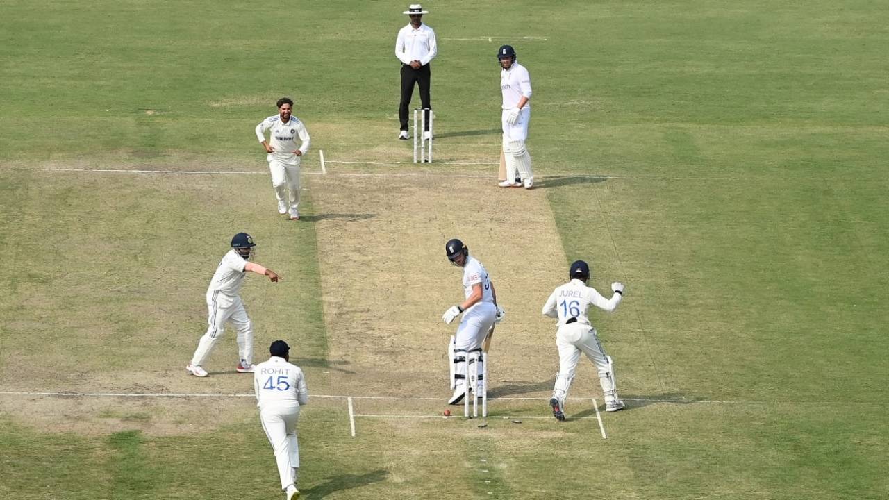 Ben Stokes is cleaned up as Kuldeep Yadav and co rejoice, India vs England, 4th Test, Ranchi, 3rd day, February 25, 2024