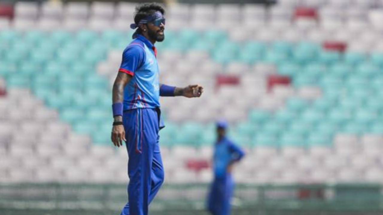 Hardik Pandya returned to competitive cricket by batting and bowling at the DY Patil T20 Tournament  •  PTI 