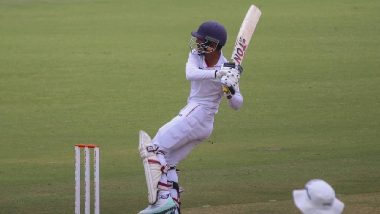 Vidarbha's Aman Mokhade swivels into a pull, Vidarbha vs Madhya Pradesh, semi-final, Nagpur, Ranji Trophy, March 2, 2024