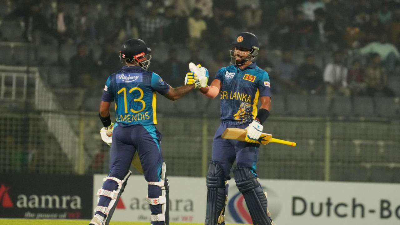 Kusal Mendis and Sadeera Samarawickrama were involved in a 96-run, third-wicket stand, Bangladesh vs Sri Lanka, 1st T20I, Sylhet, March 4, 2024