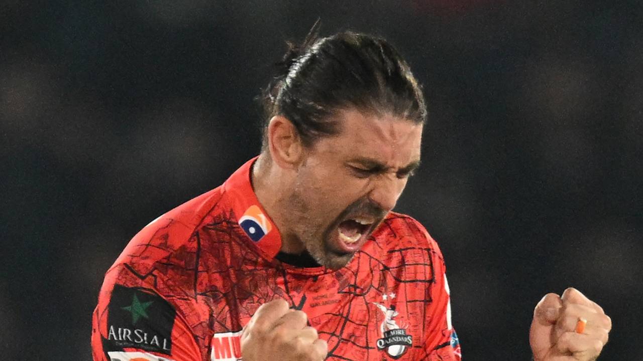 David Wiese is pumped after taking a wicket
