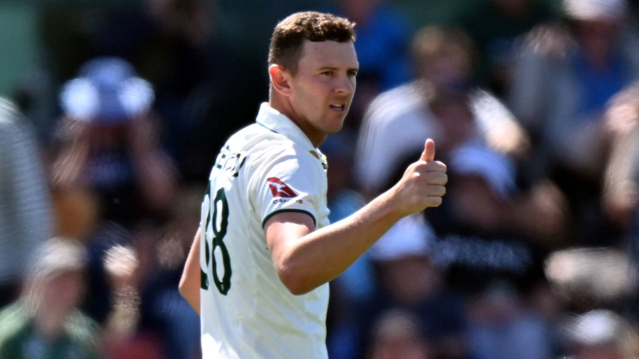 Thumbs up, indeed, for Josh Hazlewood, New Zealand vs Australia, 2nd Test, Christchurch, March 8, 2024