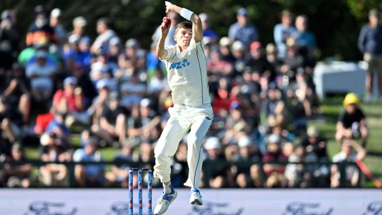 Ben Sears' bowling action includes a bit of flight, New Zealand vs Australia, 2nd Test, Christchurch, March 8, 2024