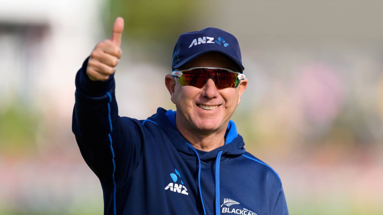 Gary Stead in a good mood before play, New Zealand vs Australia, 2nd Test, Christchurch, 2nd Day, March 9, 2024