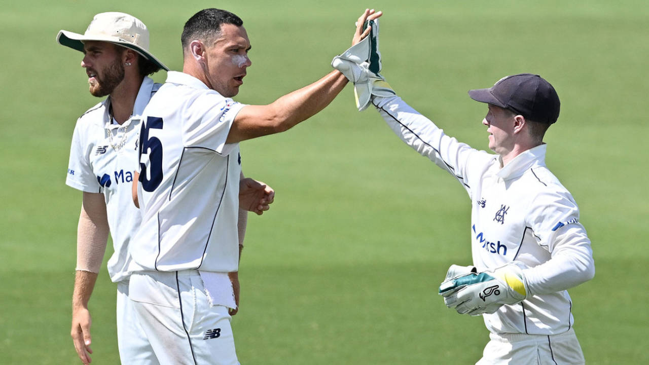 Scott Boland was in the wickets on his return to Shield action, Victoria vs Western Australia, Sheffield Shield, Junction Oval, March 11, 2024