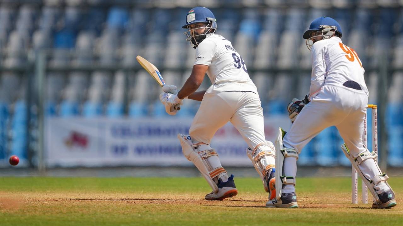 Shreyas Iyer scored a quick 95 in Mumbai's second innings in the Ranji Trophy final&nbsp;&nbsp;&bull;&nbsp;&nbsp;PTI 