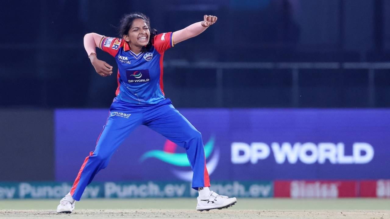 Minnu Mani got the big wicket of Ashleigh Gardner, Delhi Capitals vs Gujarat Giants, WPL 2024, Delhi, March 13, 2024