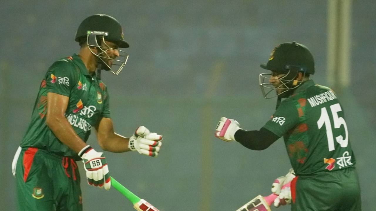 Najmul Hossain Shanto and Mushfiqur Rahim crafted a big fifth-wicket stand, Bangladesh vs Sri Lanka, 1st ODI, Chattogram, March 13, 2024