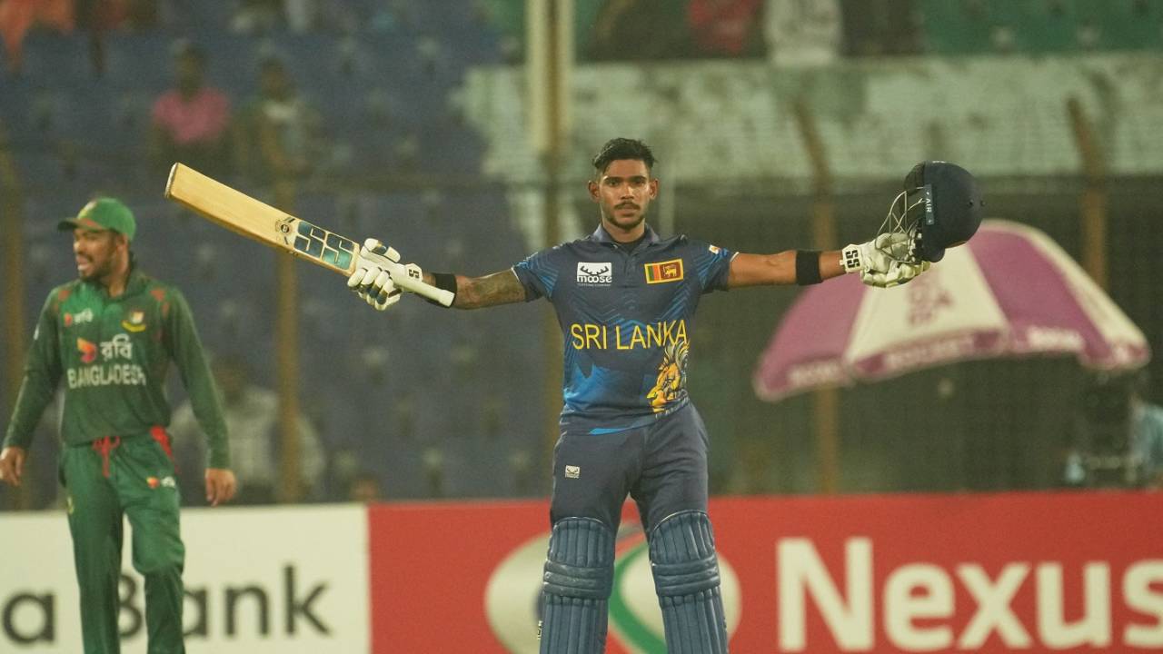 Pathum Nissanka struck his sixth ODI century in Chattogram, Bangladesh vs Sri Lanka, 2nd ODI, Chattogram, March 15, 2024