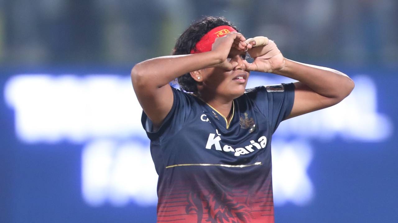 Asha Sobhana celebrates a wicket