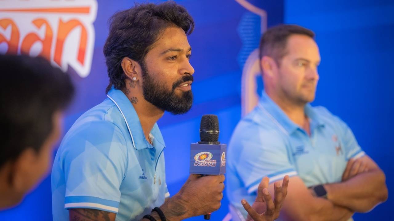Hardik Pandya speaks at Mumbai Indians' pre-season press conference, Mumbai, March 18, 2024
