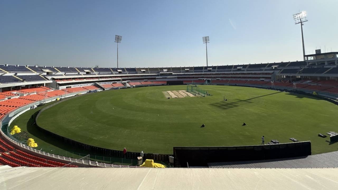 Maharaja Yadavindra Singh International Cricket Stadium in Mullanpur bathes in sunshine, March 21, 2024