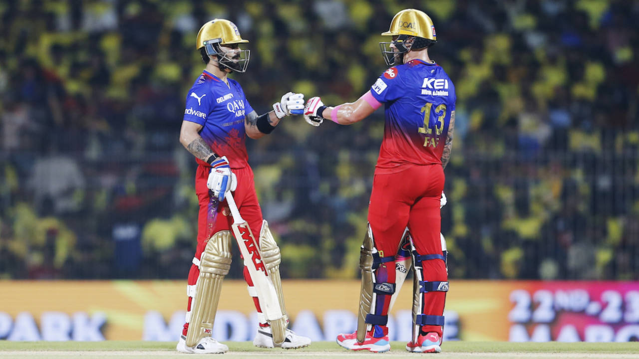 Faf du Plessis did the most of the scoring in the opening stand with Virat Kohli, Chennai Super Kings vs Royal Challengers Bengaluru, IPL 2024, Chennai, March 22, 2024