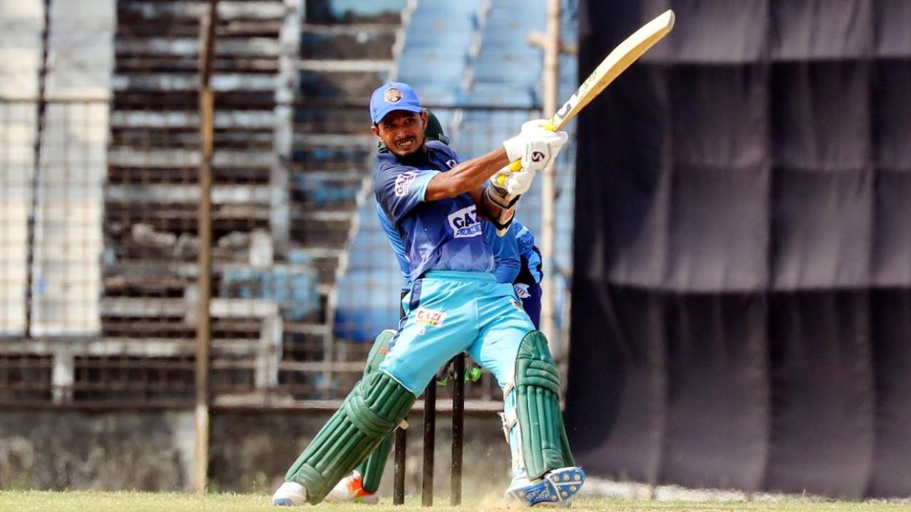 Sabbir Hossen made 64 before retiring hurt, Gazi Group Cricketers vs Prime Bank Cricket Club, DPL, Fatullah, March 24, 2024
