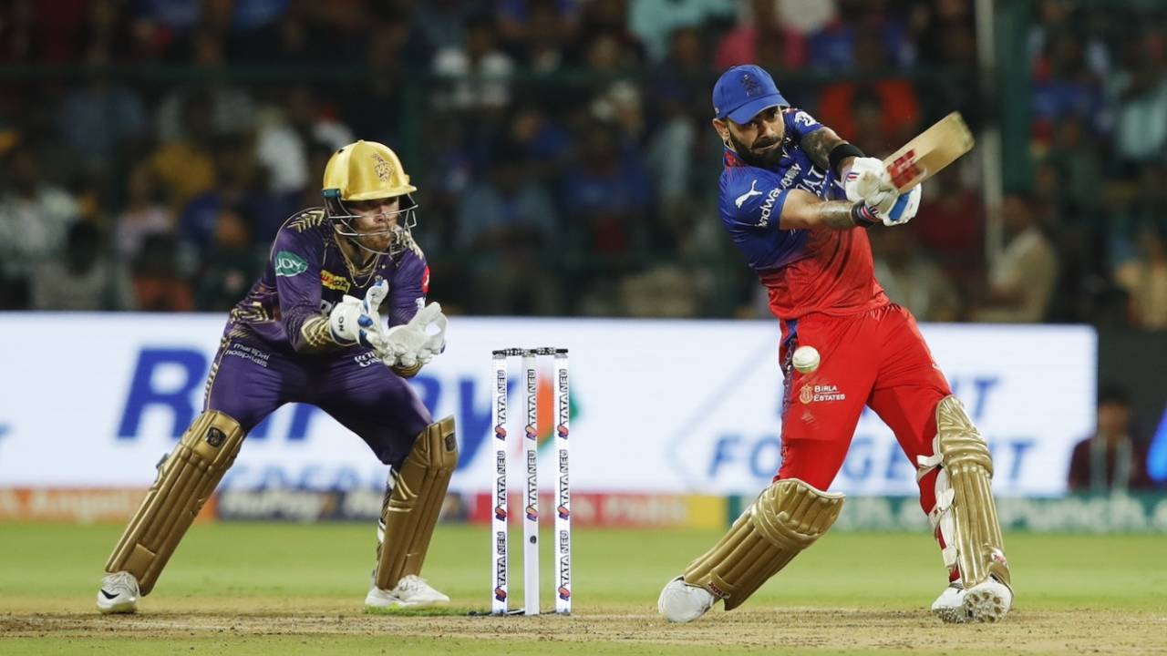 Virat Kohli stayed unbeaten to give RCB a strong total, Royal Challengers Bengaluru vs Kolkata Knight Riders, IPL 2024, Bengaluru, March 29, 2024