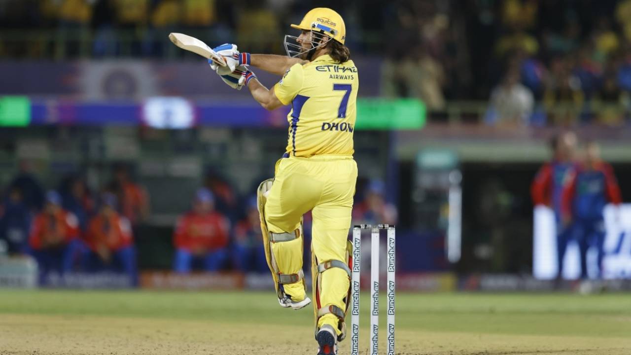 MS Dhoni got off the mark with a first-ball boundary, Delhi Capitals vs Chennai Super Kings, IPL 2024, Visakhapatnam, March 31, 2024