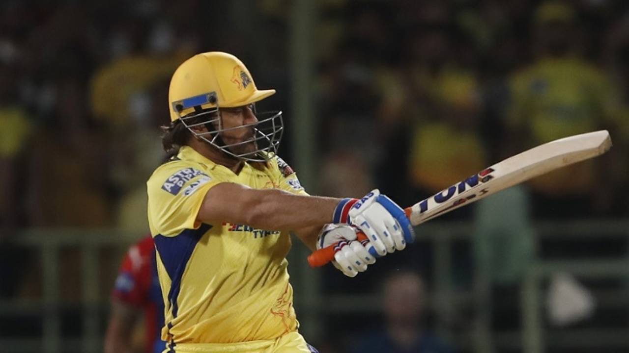 MS Dhoni hit his first ball of the season for four, Delhi Capitals vs Chennai Super Kings, IPL 2024, Visakhapatnam, March 31, 2024