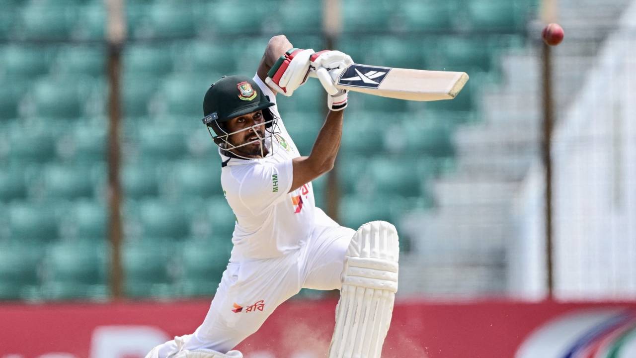 Mehidy Hasan Miraz strokes one for four, Bangladesh vs Sri Lanka, 2nd Test, Chattogram, 5th day, April 3, 2024