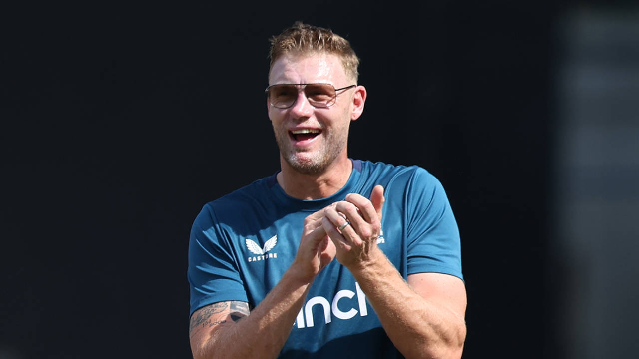 John Turner chats to Andrew Flintoff at England training, Barbados, December 11, 2023