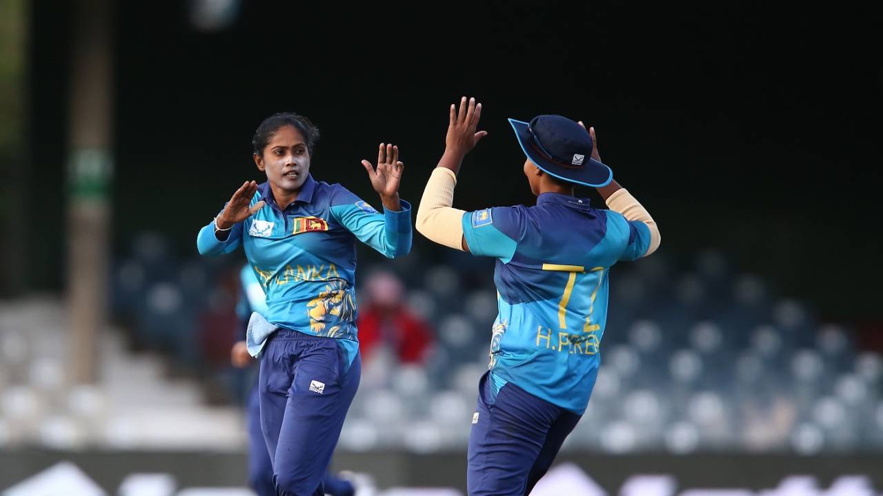 Sugandika Kumari celebrates a wicket