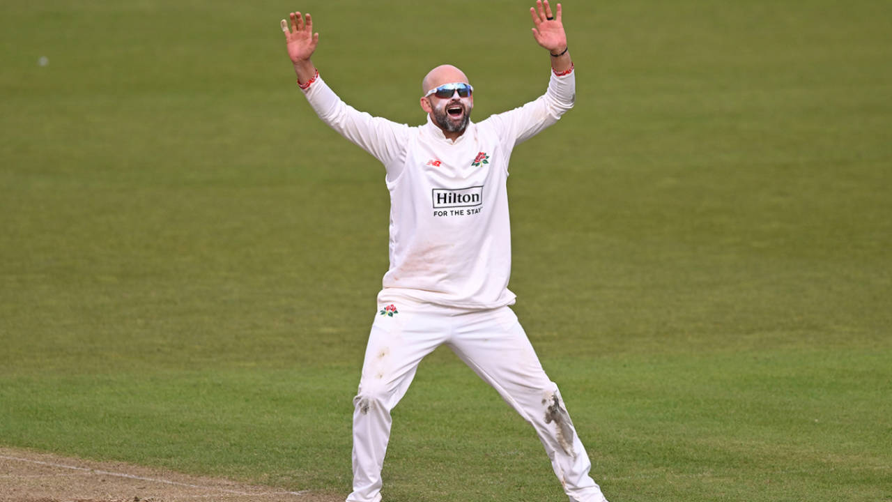 Nathan Lyon claimed 2 for 97 on the opening day, Hampshire vs Lancashire, County Championship, Division One, Utilita Bowl, April 12, 2024