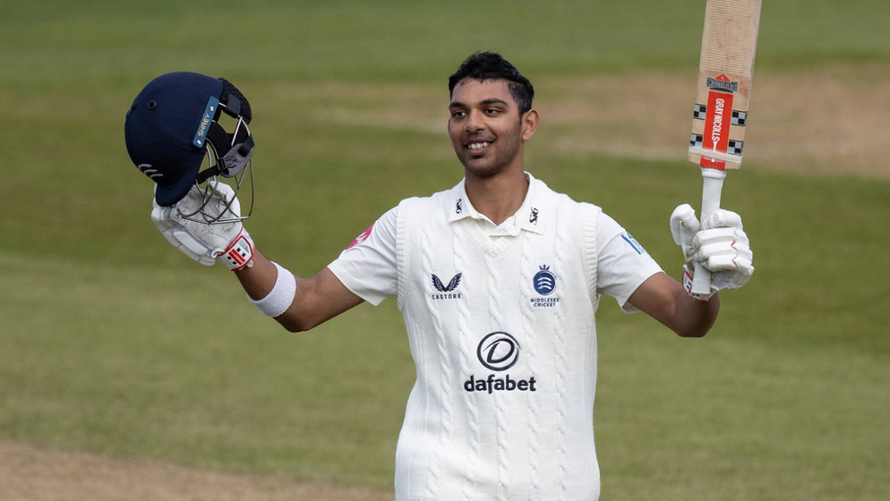 Nathan Fernandes scored a century on first-class debut, Northamptonshire vs Middlesex, County Championship, Division Two, Wantage Road, April 14, 2024