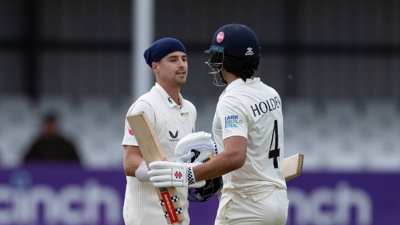 Leus du Plooy reached three figures for the first time for Middlesex, Northamptonshire vs Middlesex, County Championship, Division Two, Wantage Road, April 14, 2024