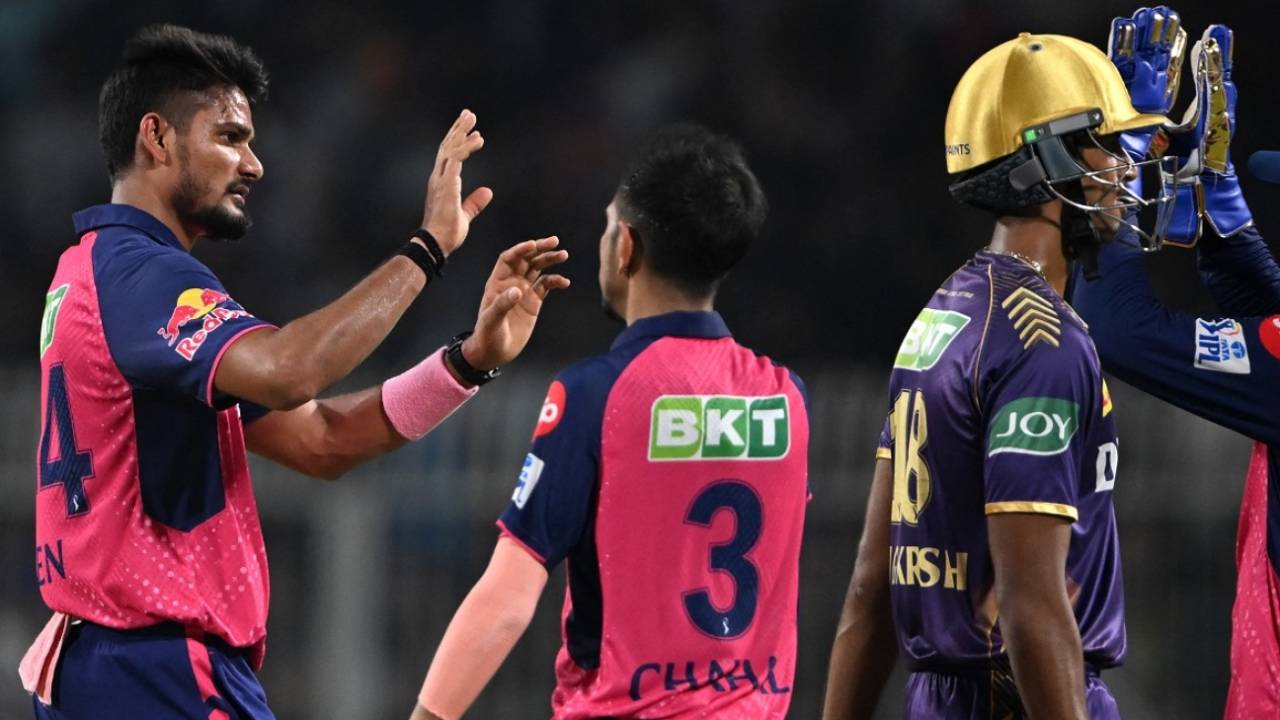 Kuldeep Sen struck to remove Angkrish Raghuvanshi, Kolkata Knight Riders vs Rajasthan Royals, IPL 2024, Kolkata, April 16, 2024