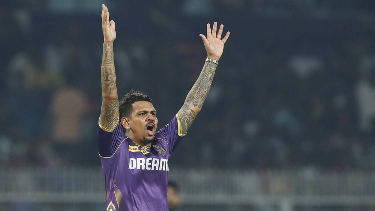 Sunil Narine made an impact with the ball too, dismissing Dhruv Jurel early, Kolkata Knight Riders vs Rajasthan Royals, IPL 2024, Kolkata, April 16, 2024