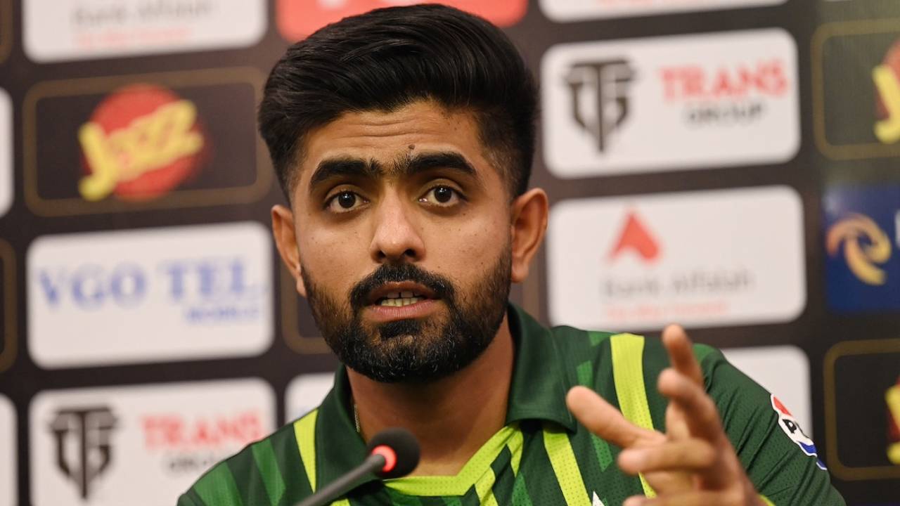 Pakistan's new T20I captain Babar Azam speaks at a press conference on the eve of the first match against New Zealand, Rawalpindi, April 17, 2024