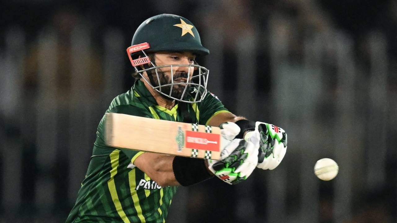 Mohammad Rizwan pulled his hamstring while batting in the third T20I&nbsp;&nbsp;&bull;&nbsp;&nbsp;AFP/Getty Images