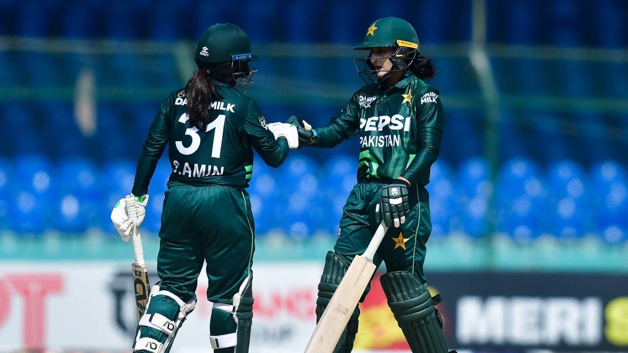 Sidra Ameen and Bismah Maroof put up an 80-run second-wicket stand, Pakistan vs West Indies, 2nd women's ODI, Karachi, April 21, 2024