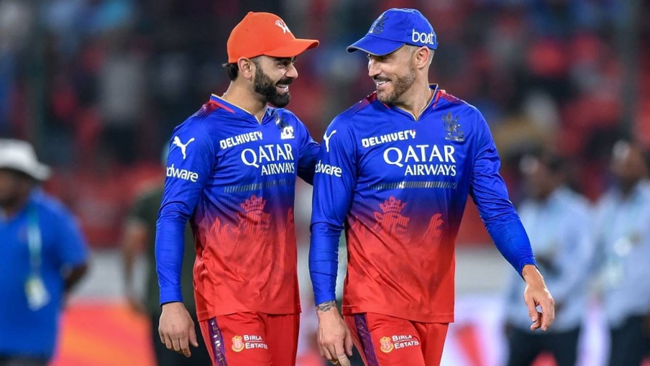 Virat Kohli and Faf du Plessis are all smiles after RCB ended their six-game losing streak, Sunrisers Hyderabad vs Royal Challengers Bengaluru, IPL 2024, Hyderabad, April 25, 2024