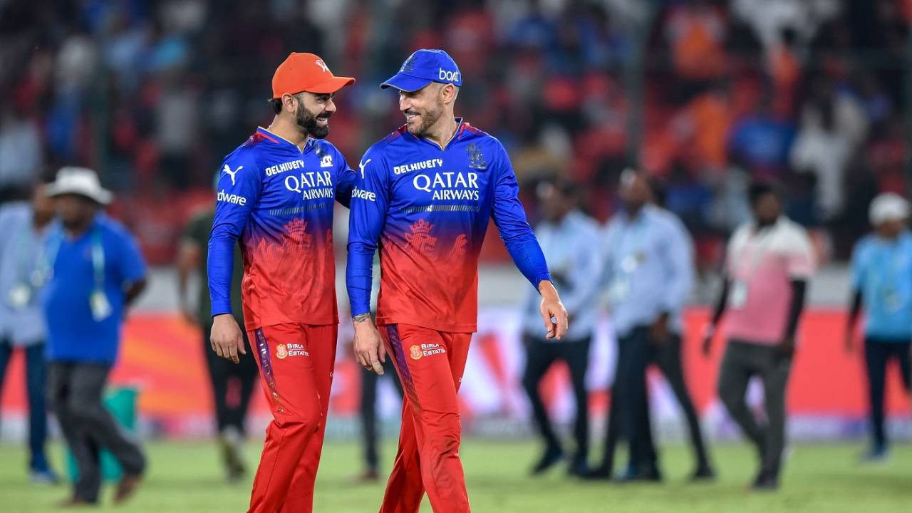 Virat Kohli and Faf du Plessis are all smiles after RCB ended their six-game losing streak